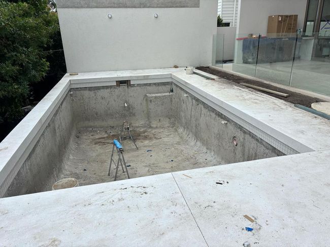 A concrete pool surrounds on the Sunshine Coast
