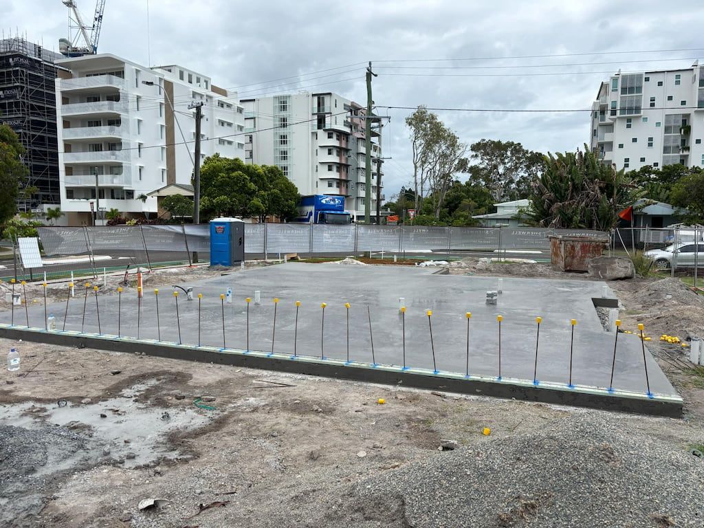 A concrete slab for a Sunshine Coast house.