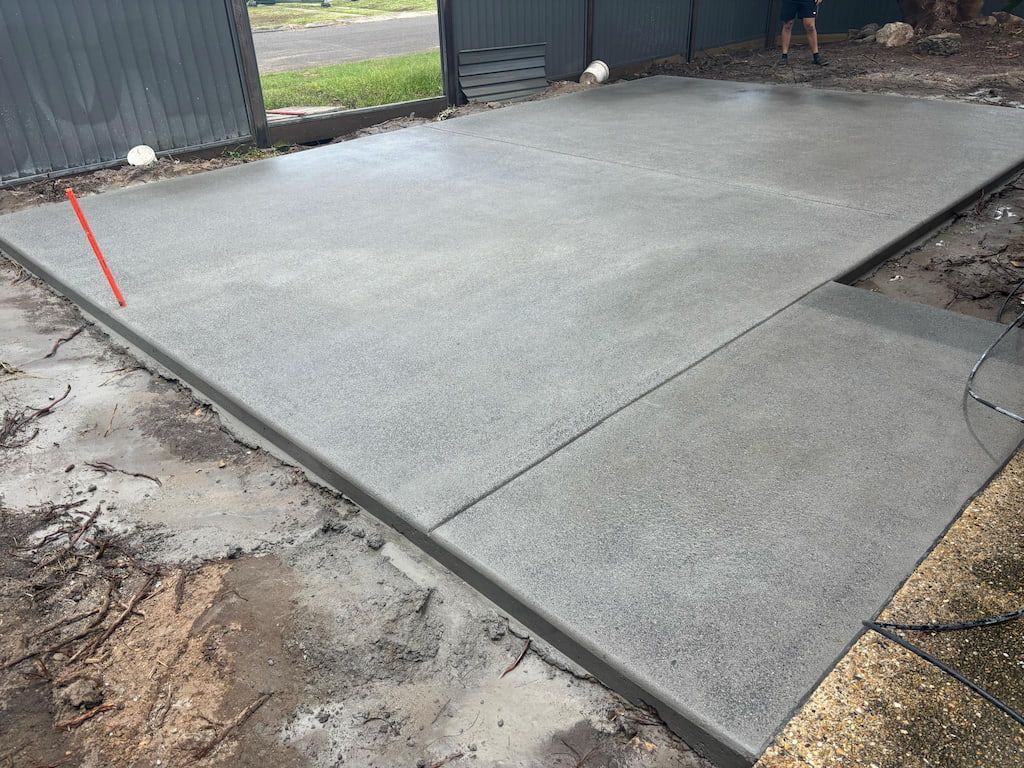 A concrete slab drying