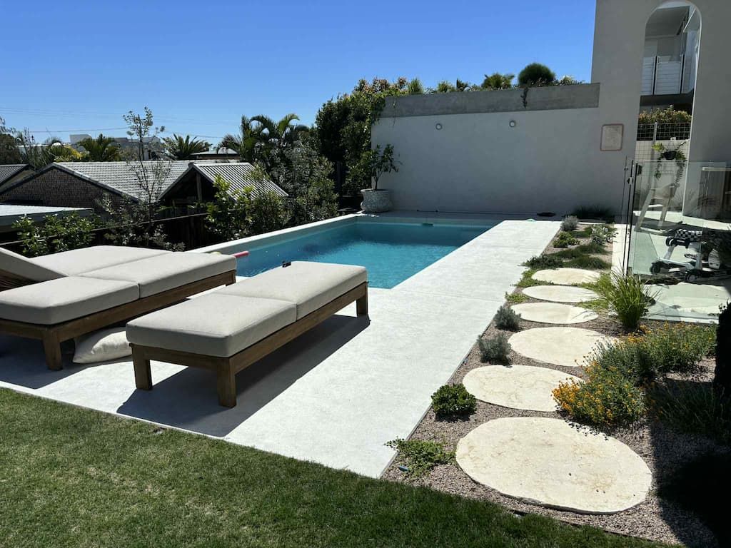 A concrete pool surrounds on the Sunshine Coast