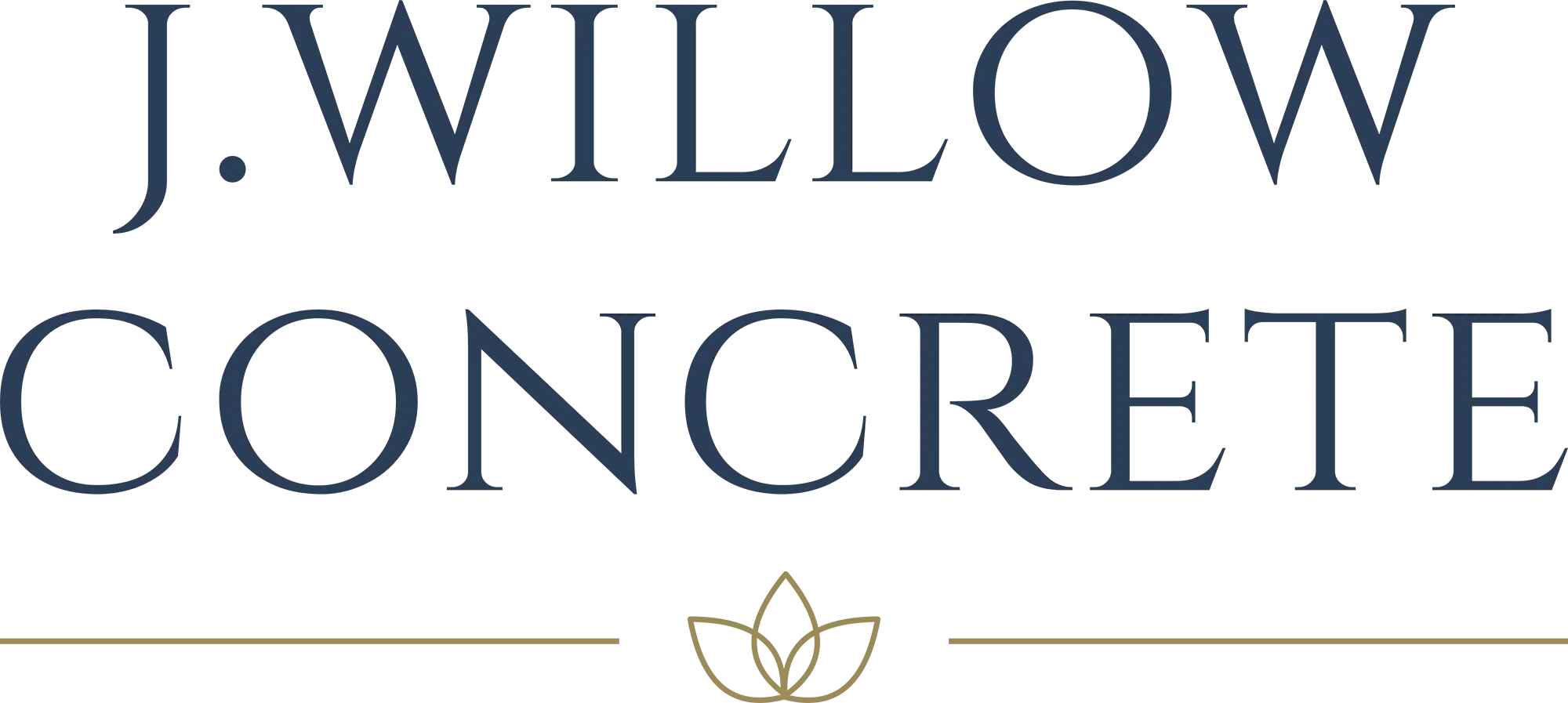 A logo for j. willow concrete with a flower in the middle.