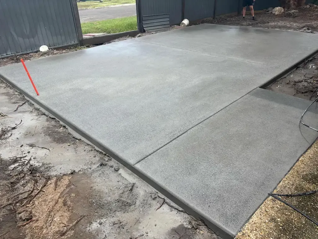 A concrete slab poured on the Sunshine Coast
