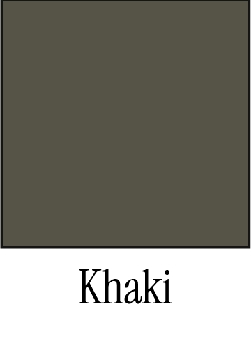 Un carré contenant une couleur brun-gris foncé et sourde, étiquetée « Kaki » en dessous.