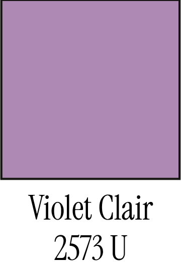 Un échantillon de couleur violet clair et discret étiqueté « Violet Clair 2573 U ».