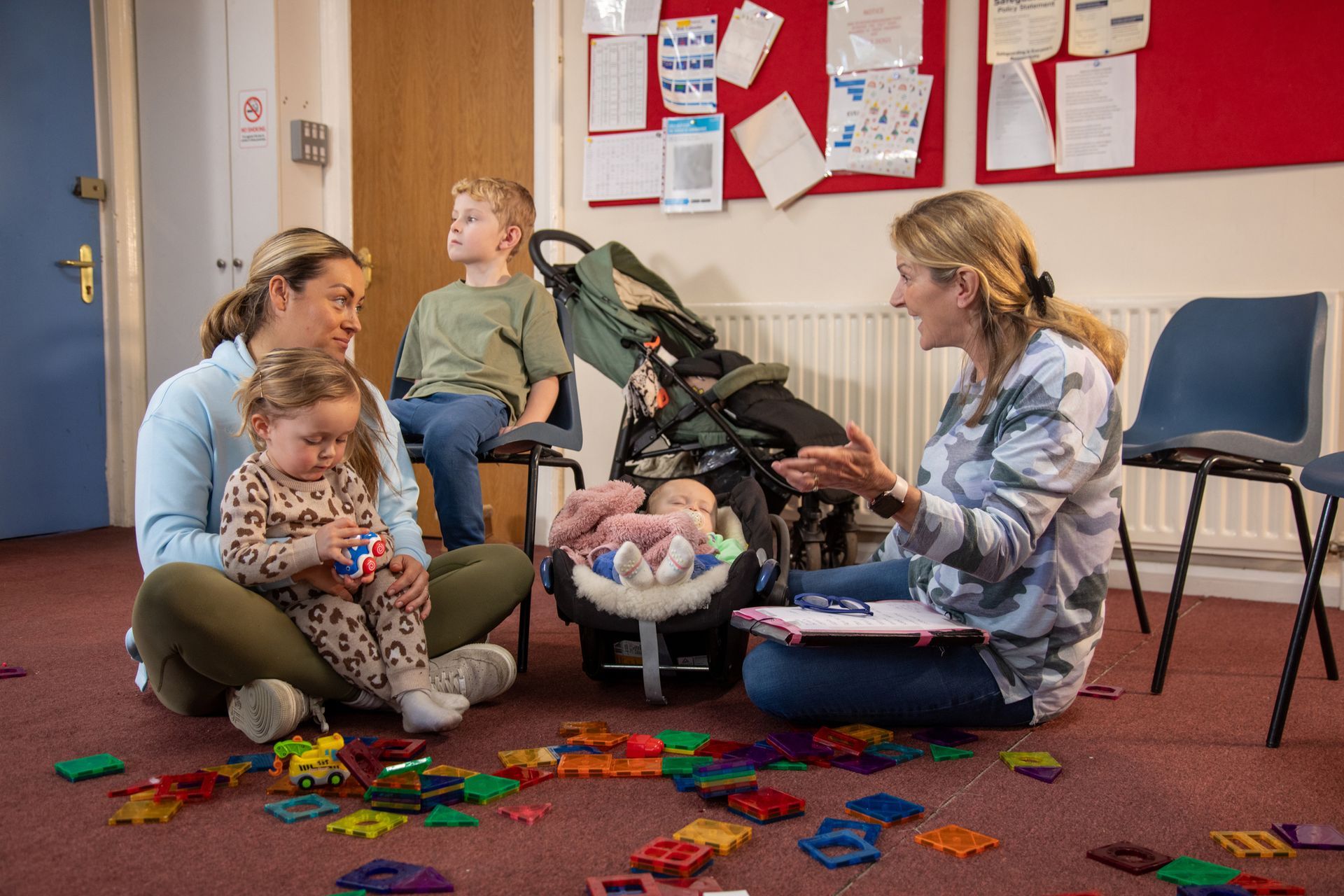 Childcare meeting in centre