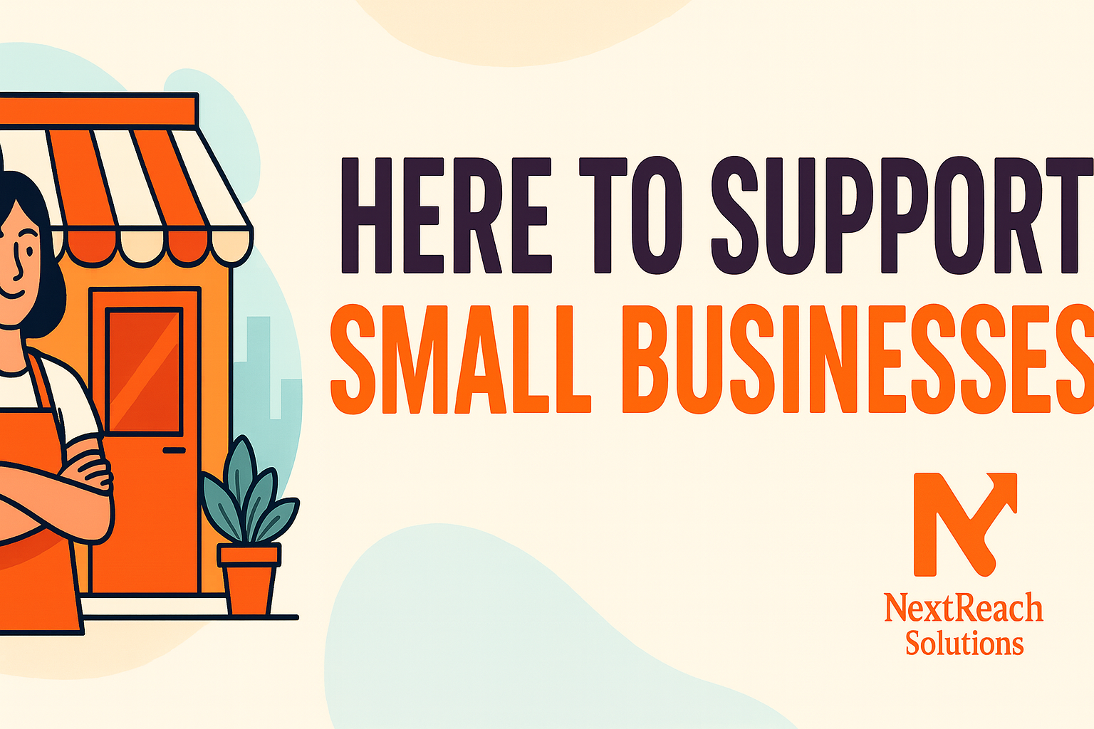 Cartoon of shop owner with 