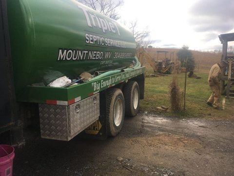 Workers Doing Septic Pumping — Mount Nebo, WV — Triple T Septic Service LLC