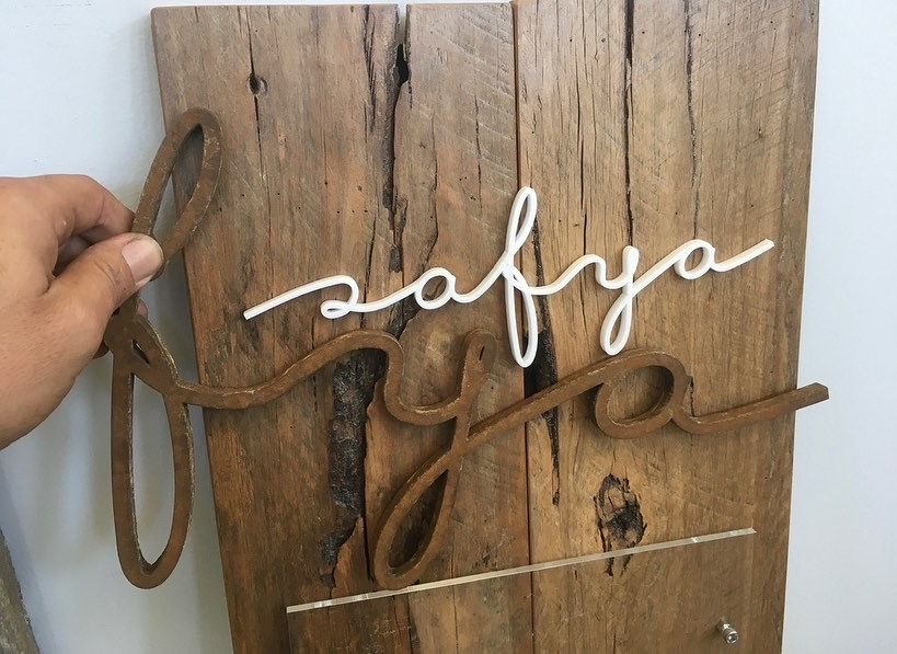 Artful Sign With 3D Lettering On A Wooden Background — Shogun Signs & Print