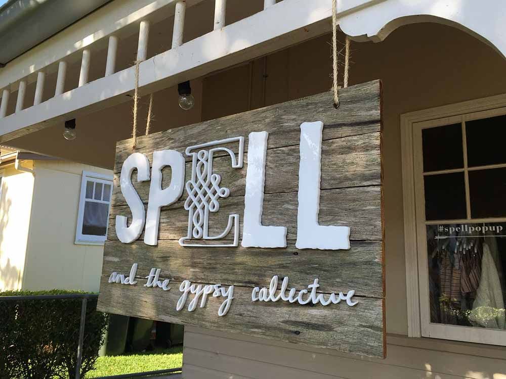 Rustic Wooden Hanging Sign For Spell — Shogun Signs & Print