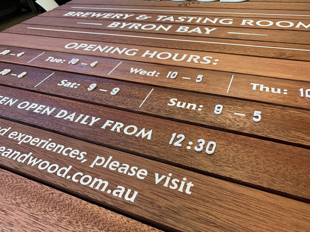 Wood Prints Closed Up — Custom Signs in Byron Bay NSW