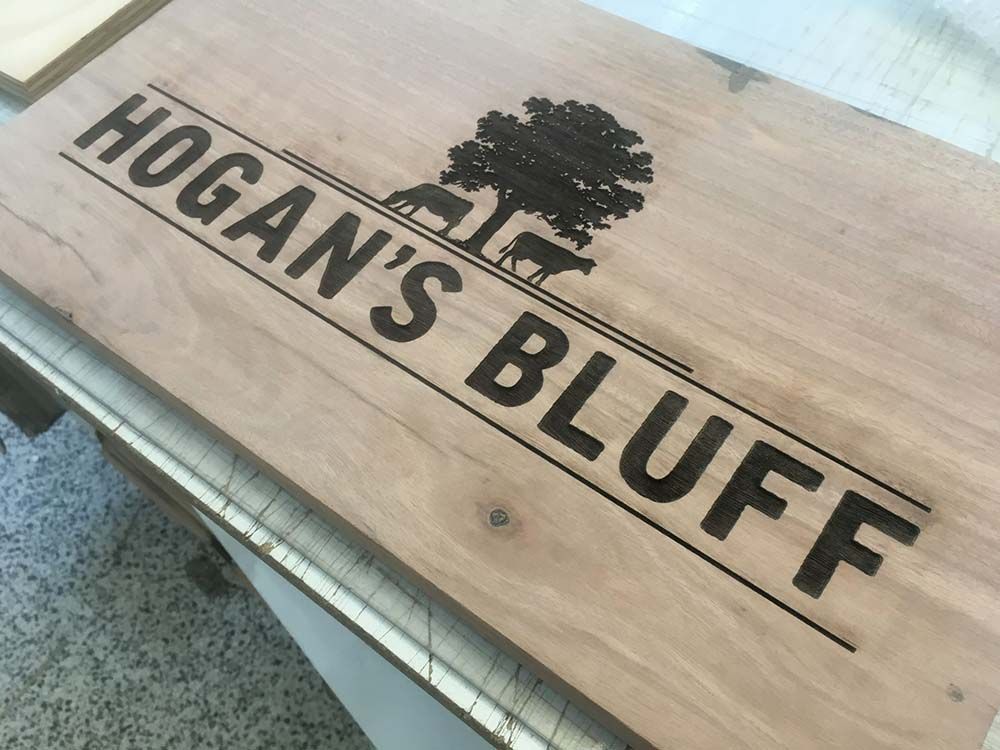 Hogans Bluff Wooden Sign — Shogun Signs & Print