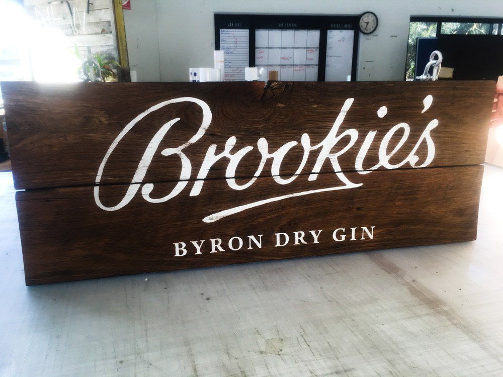 Brookies Byron Dry Gin Sigange — Custom Signs in Byron Bay NSW