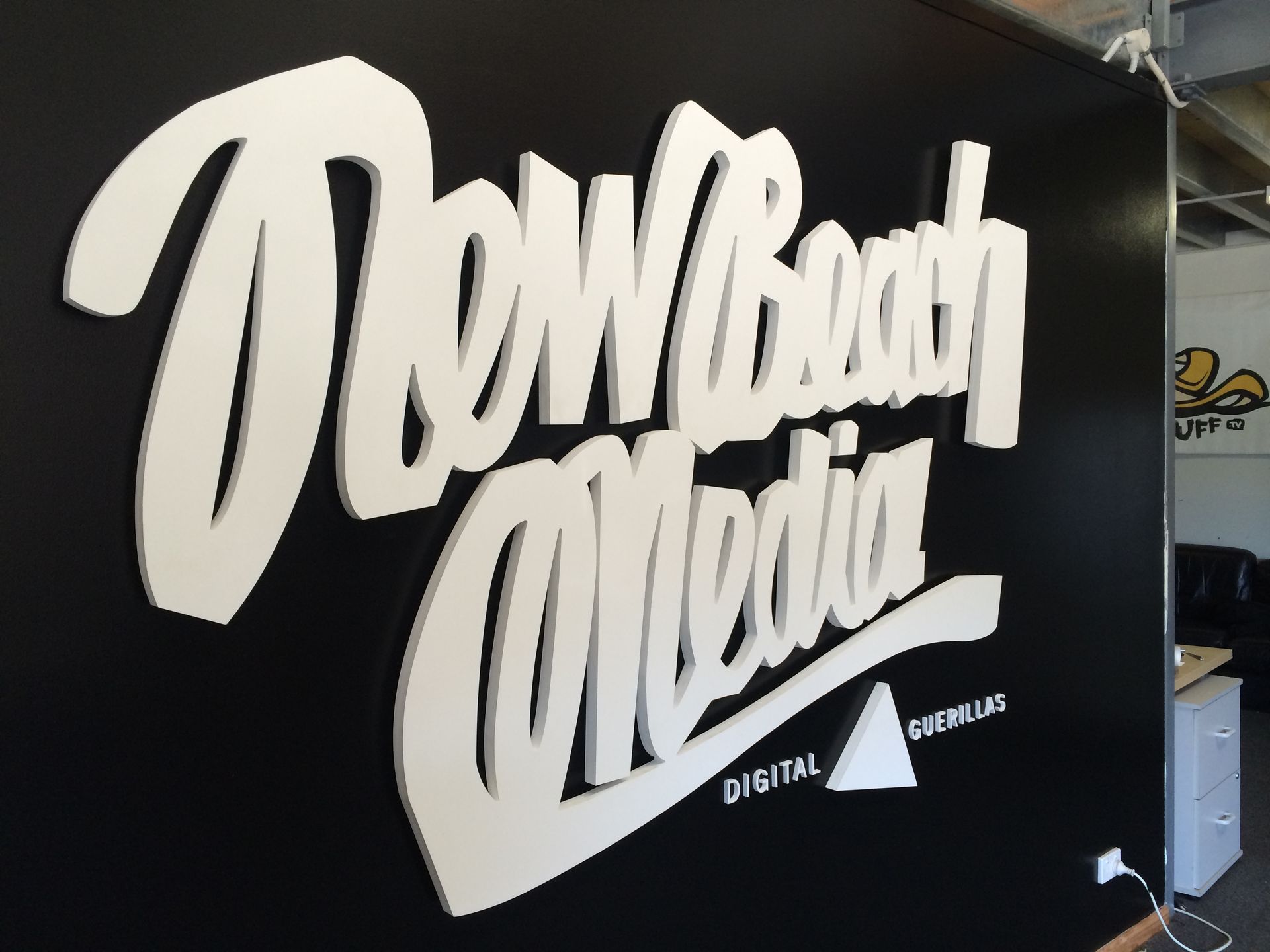 New Beach Media Office Logo Sign — Shogun Signs & Print