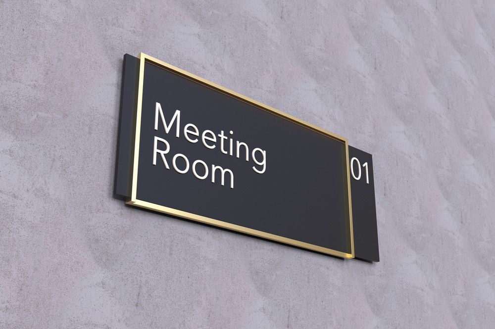 Sign on a Wall That Says Meeting Room — Shogun Signs & Print Pty Ltd in Byron Bay, NSW