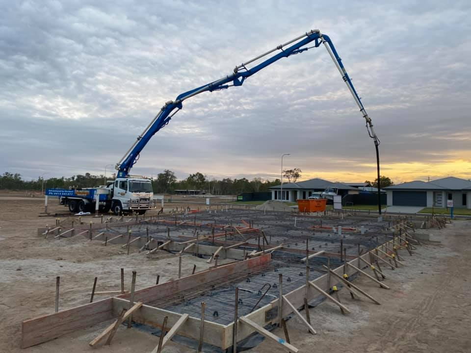 Concrete Pumping Truck on Construction Site — Far Northern Concrete Pumping in Mareeba, QLD