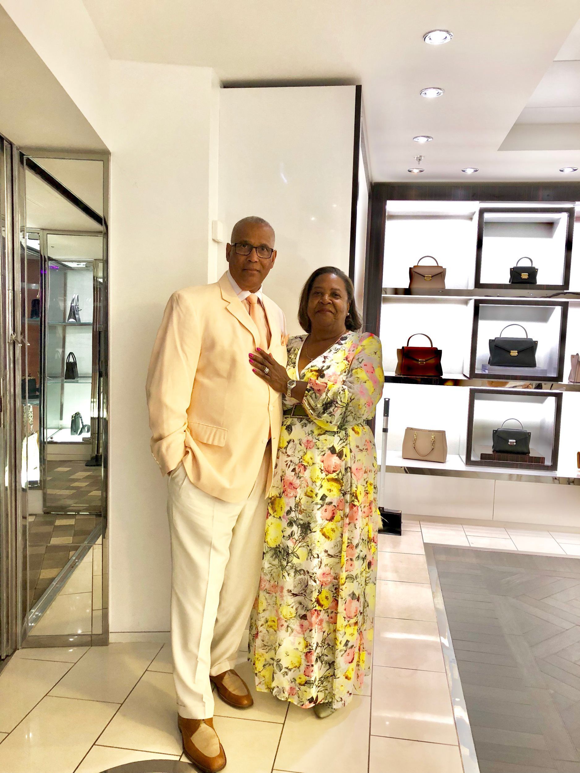 Fashionable couple in the shop