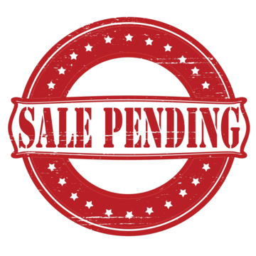 A red stamp that says sale pending on it