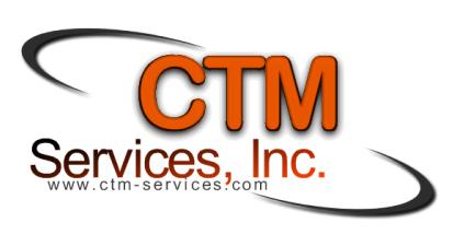 A logo for ctm services inc. is shown on a white background