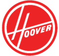 A red and white hoover logo on a white background