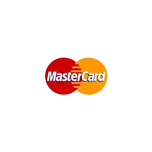 A red and orange mastercard logo on a white background