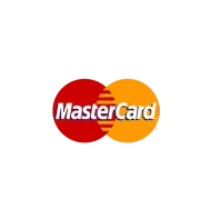 A red and orange mastercard logo on a white background