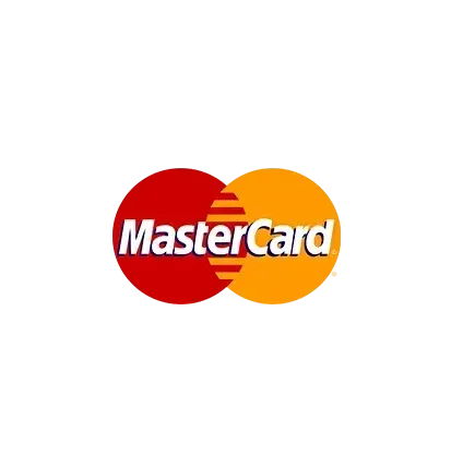 A red and orange mastercard logo on a white background