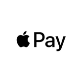 The apple pay logo is black and white on a white background.