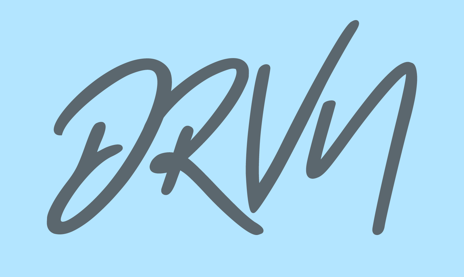 DRVN logo, stylized gray initials on light blue.