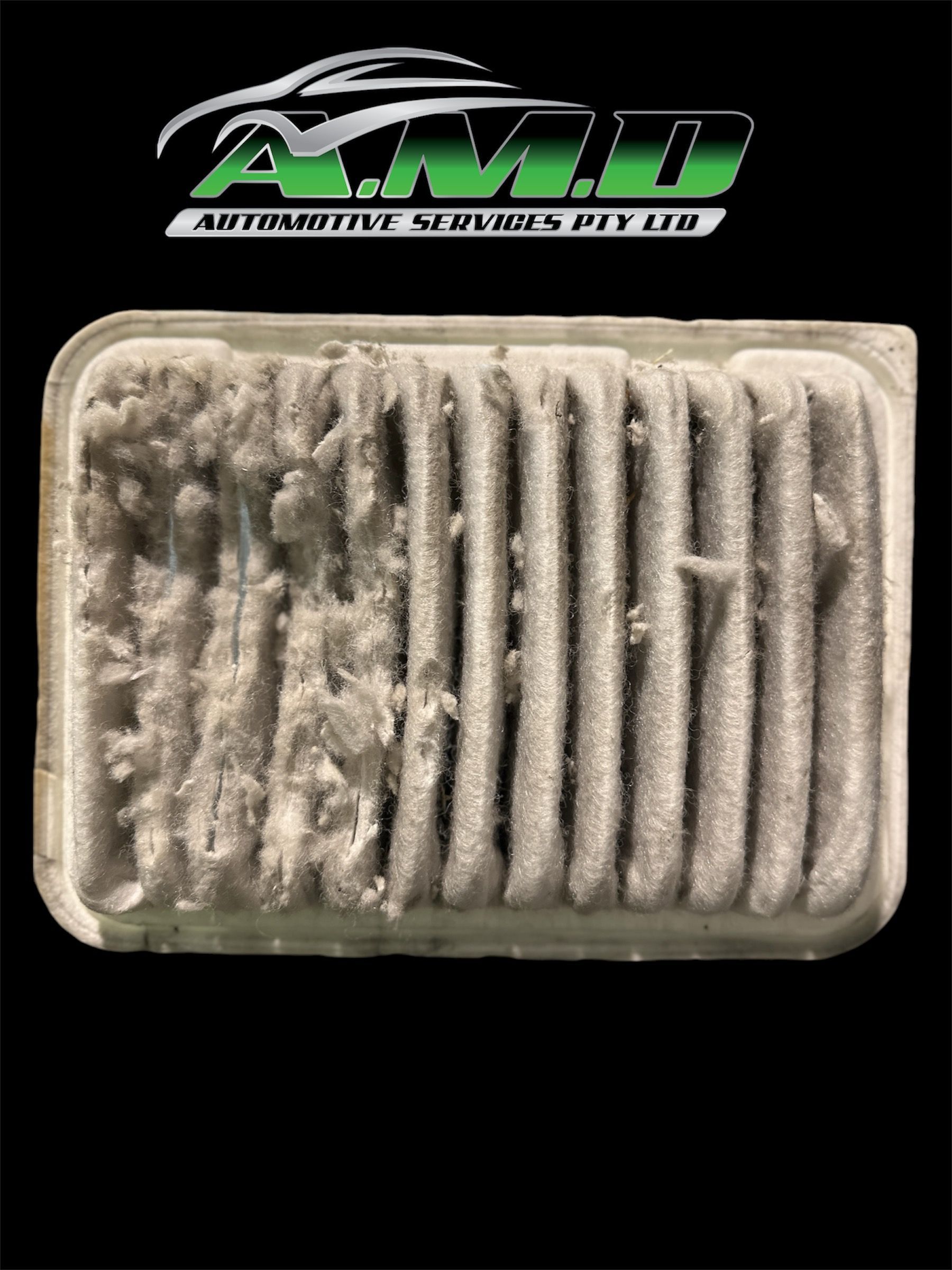 A Dirty Rectangular Automotive Air Filter — A.M.D. Automotive Services in Mackay, QLD