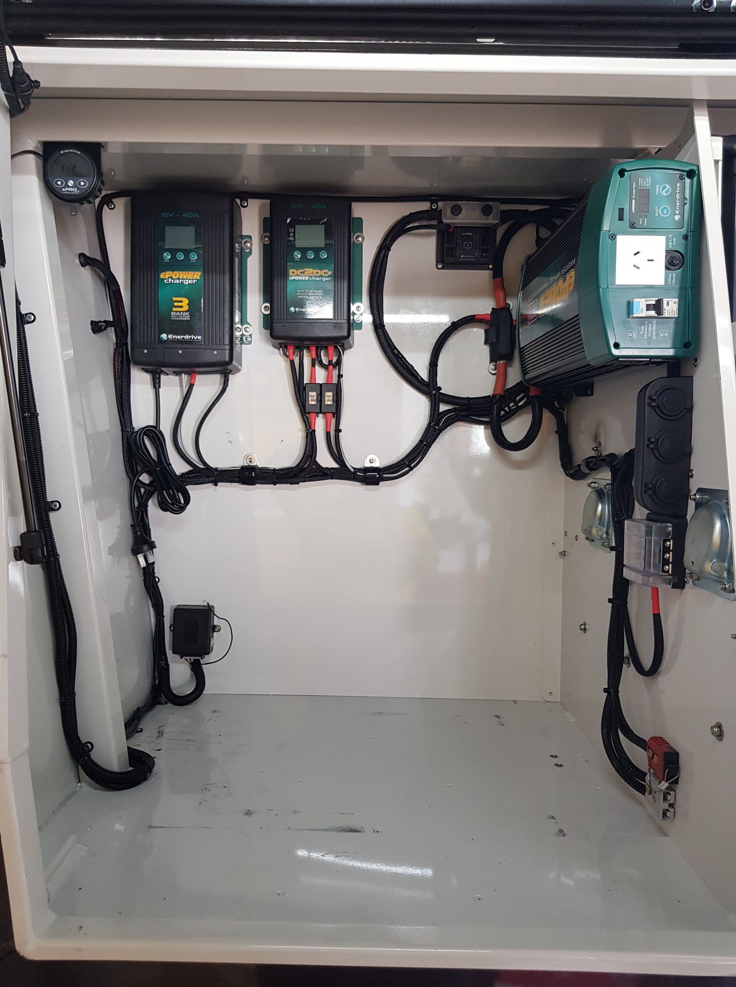 Electrical Control Panel With Inverters, Chargers — A.M.D. Automotive Services in Mackay, QLD