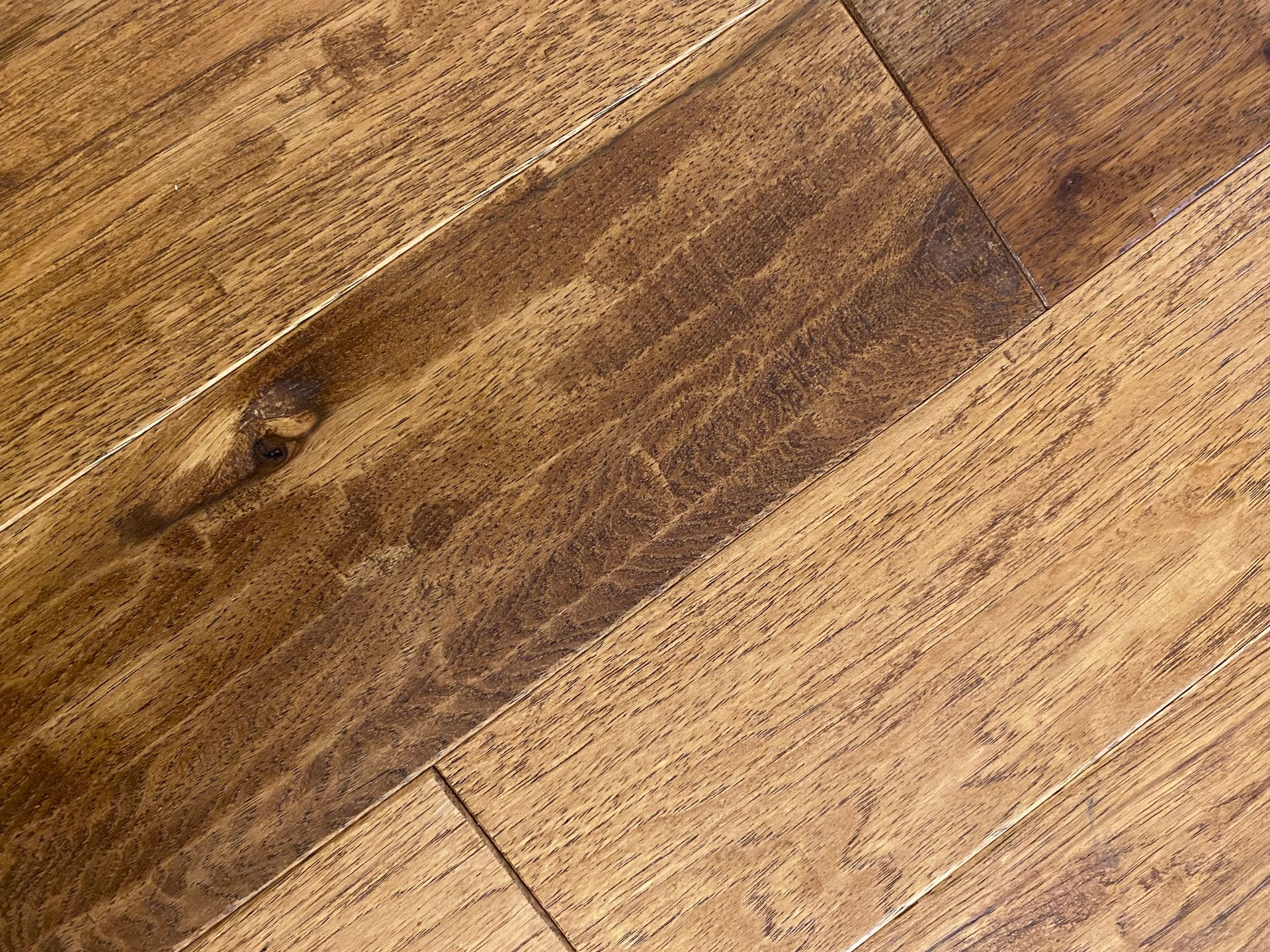 It is a close up of a wooden floor.