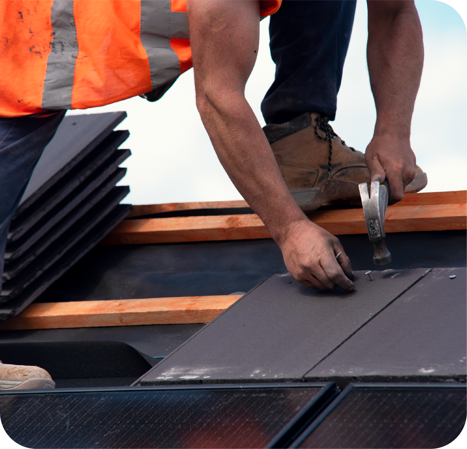 An attic with aluminum foil covering the ceiling