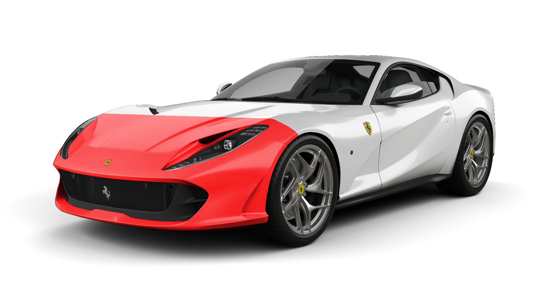 A red Ferrari partial front ppf