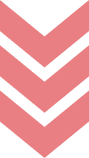 Three pink chevrons stacked vertically on a white background, pointing downward.