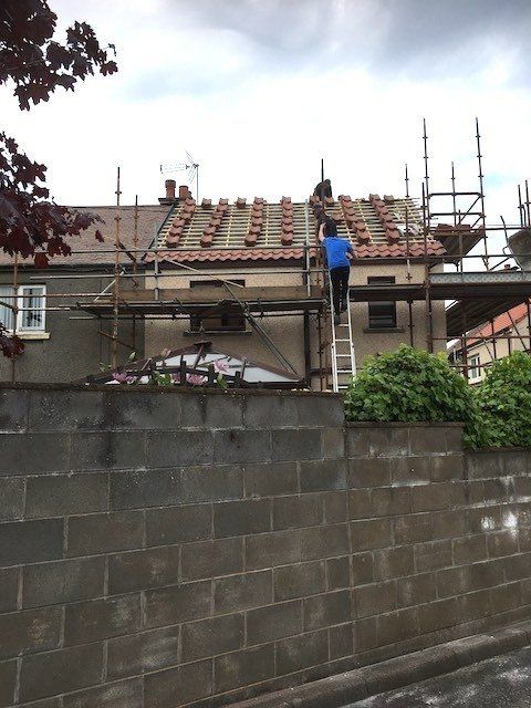 Work underway on a new roof in Troon