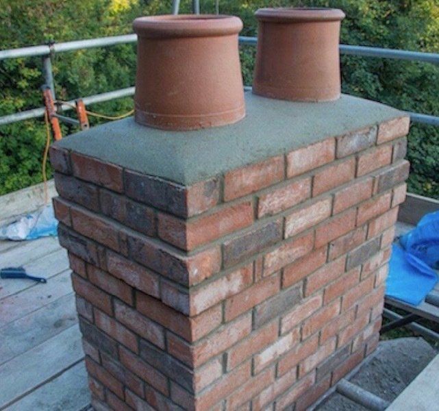 A re-pointed chimney.