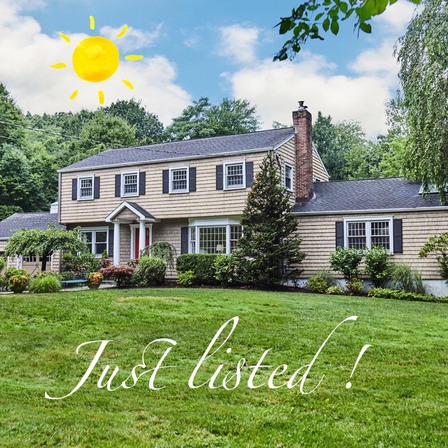 A picture of a house with the words just listed below it