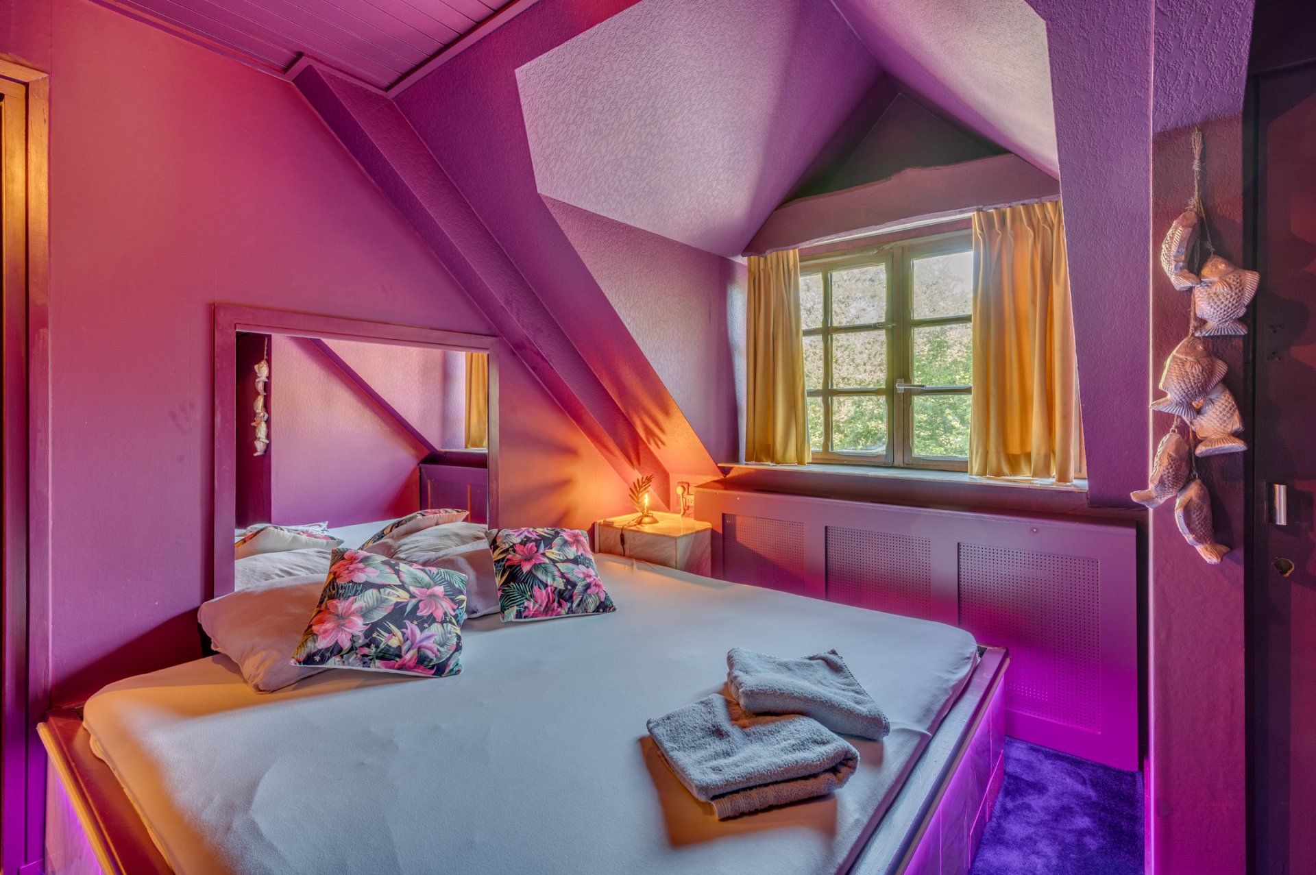 Al onze kamers zijn sfeervol verlicht, hebben een ruim bed en een douche of bad.