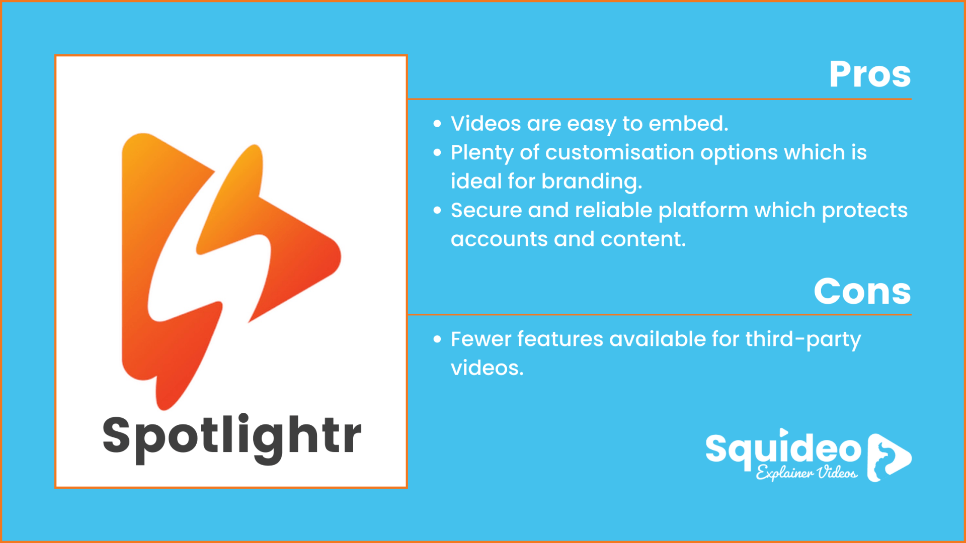 Spotlightr vooPlayer Video Pros and Cons
