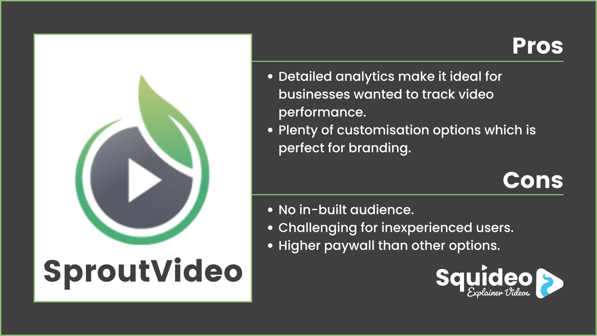 SproutVideo Video Pros and Cons