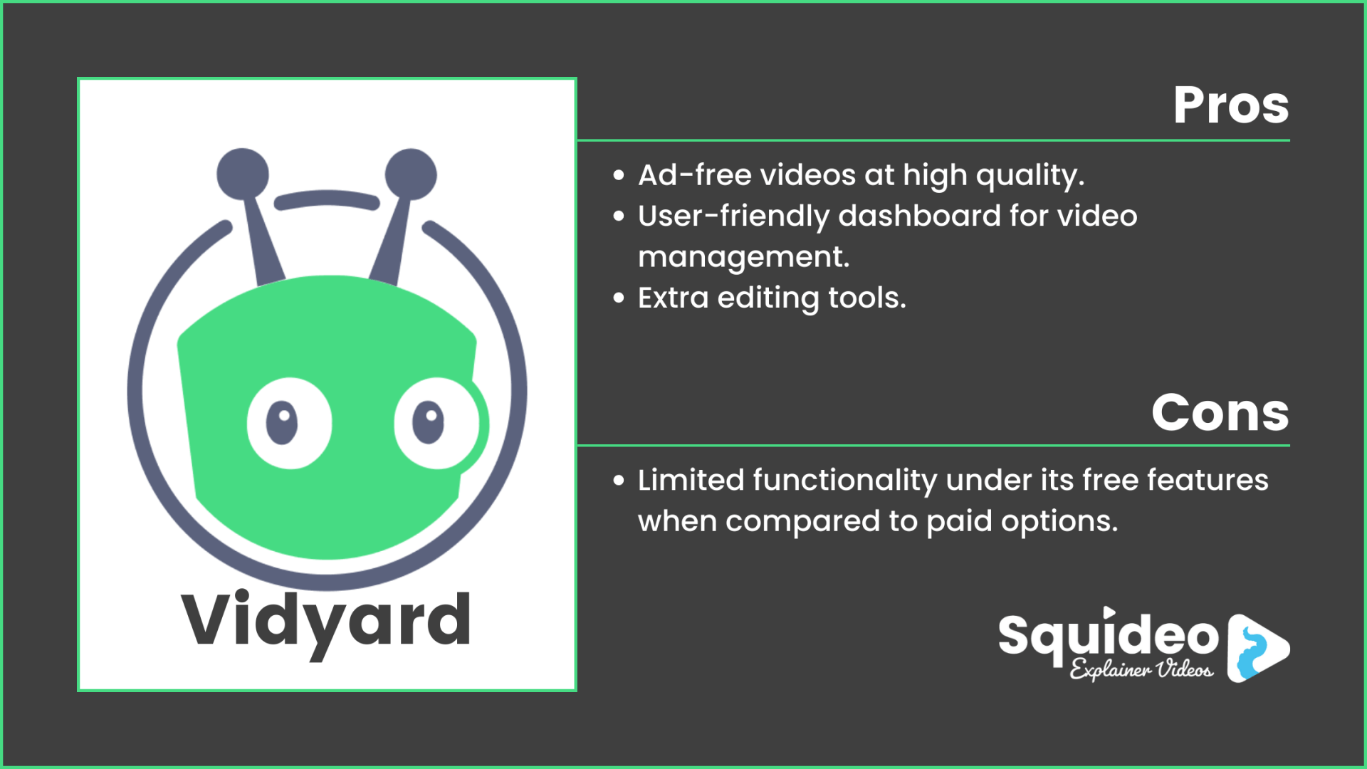 Vidyard Video Pros and Cons