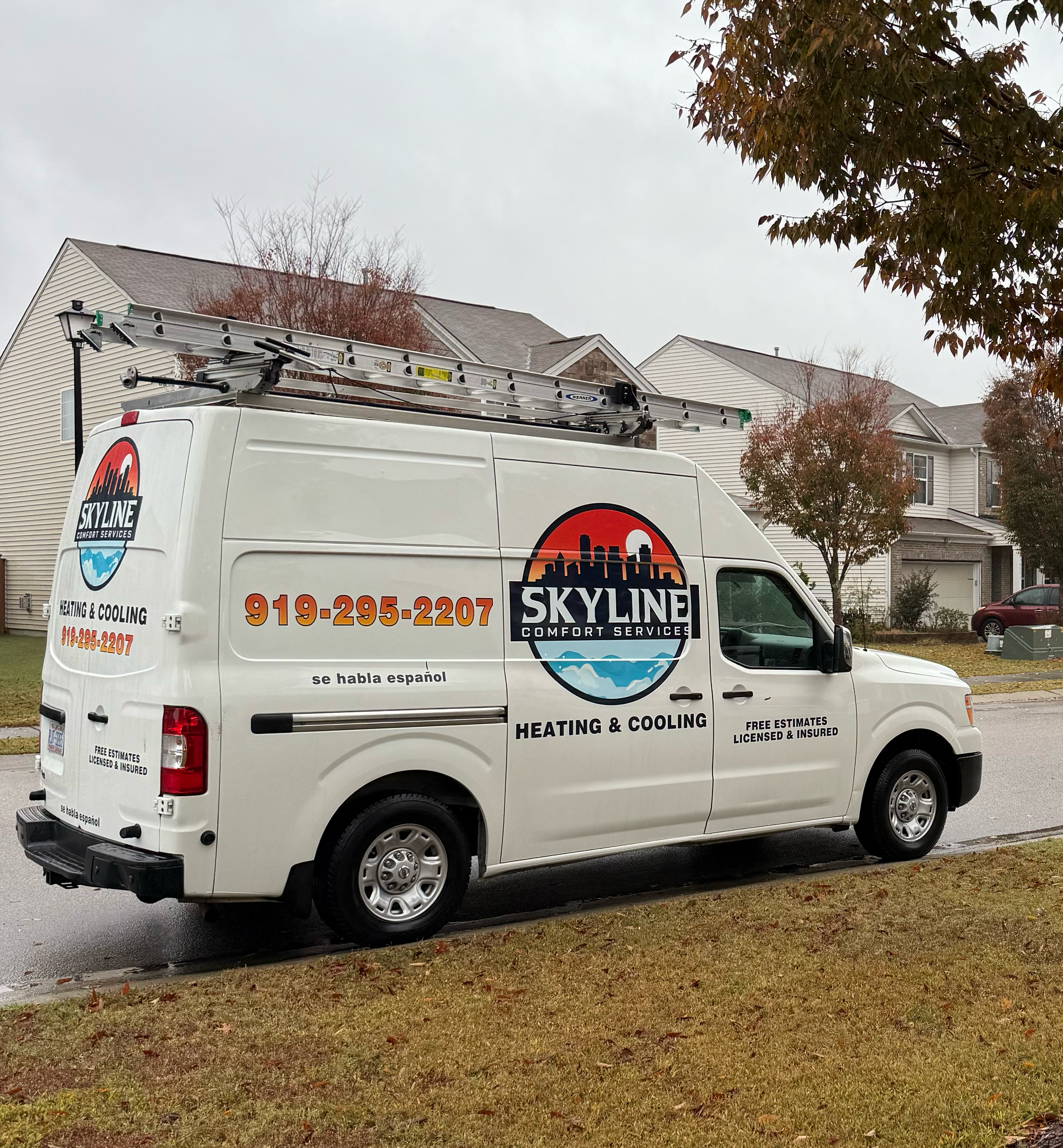 Skyline Comfort Services LLC - A blue circle is surrounded by other blue circles on a white background