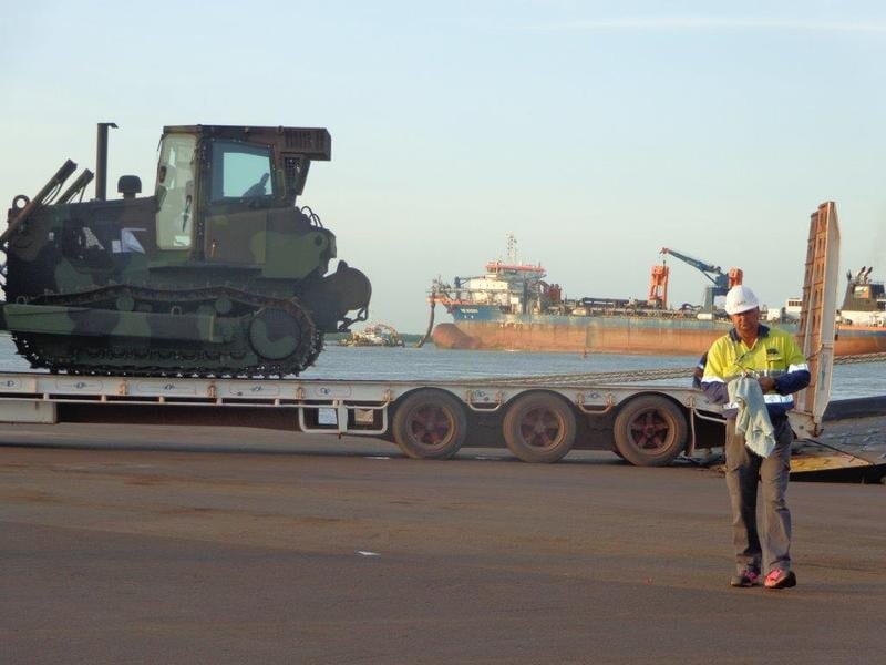 Camouflage truck — Freight Services in Humpty Doo, NT
