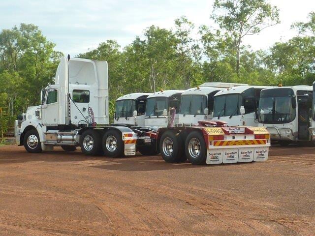 White truck in garage — Freight Services in Humpty Doo, NT