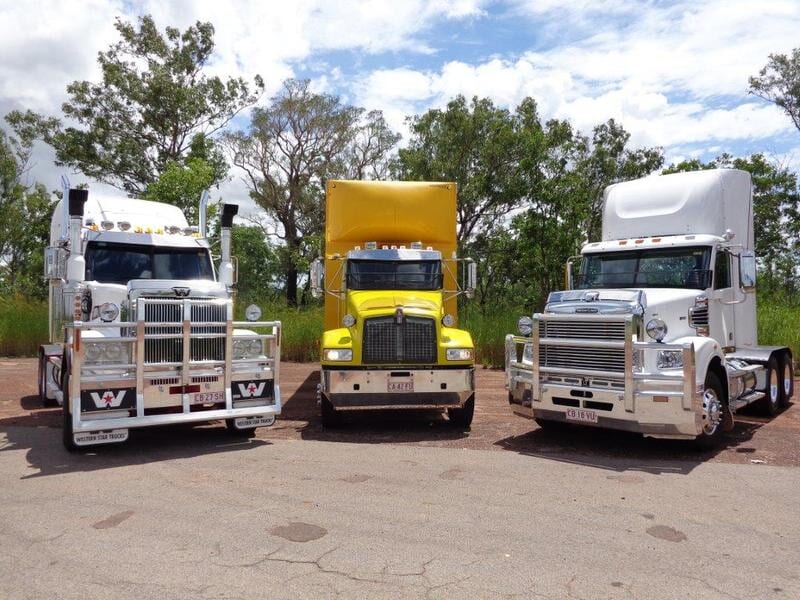 White, yellow and white truck — Freight Services in Humpty Doo, NT