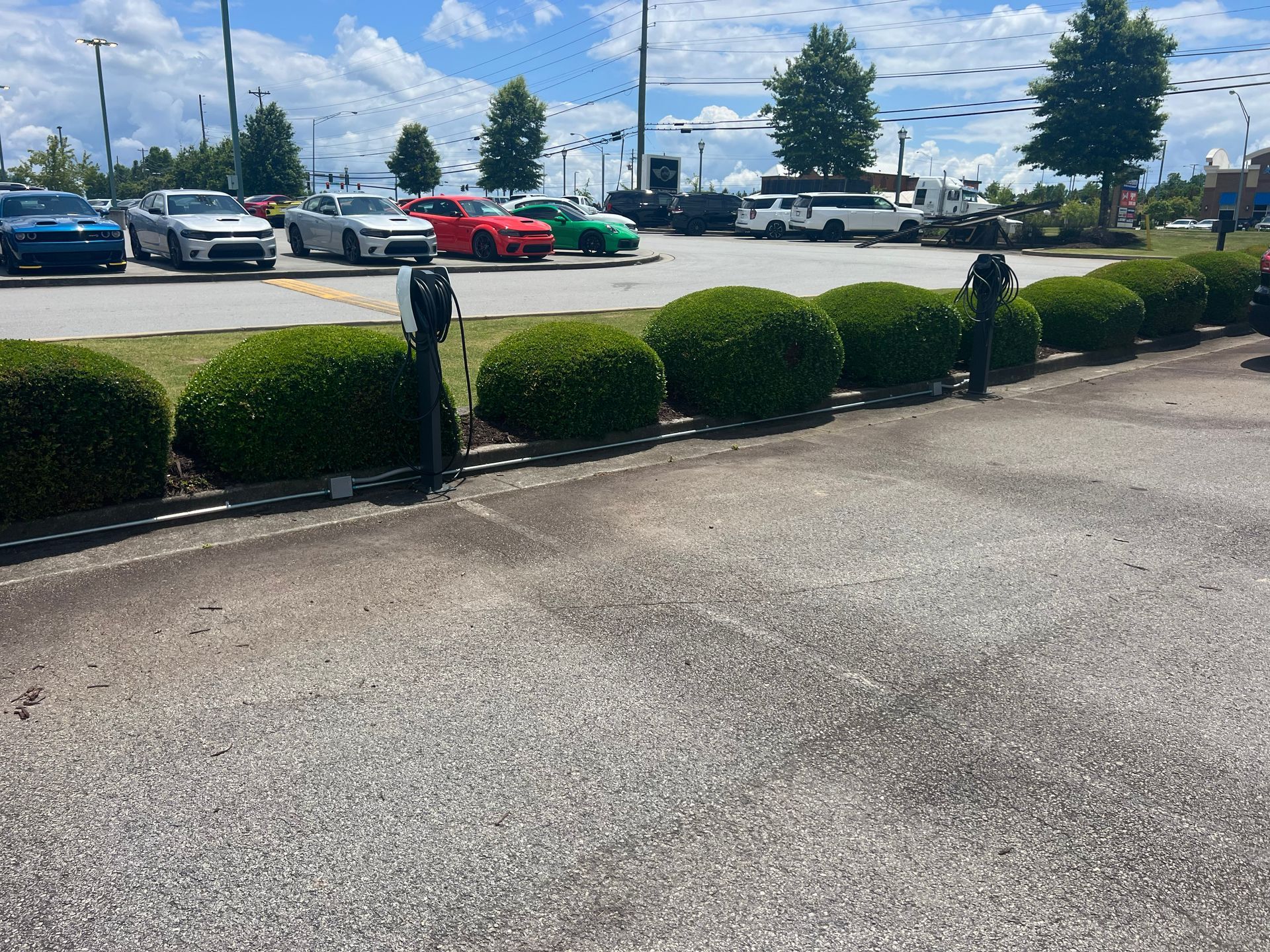 A lot of cars are parked in a parking lot