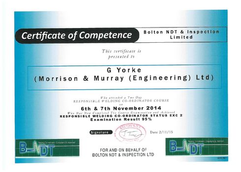 SSIP Certificate of Health & Safety Accreditation