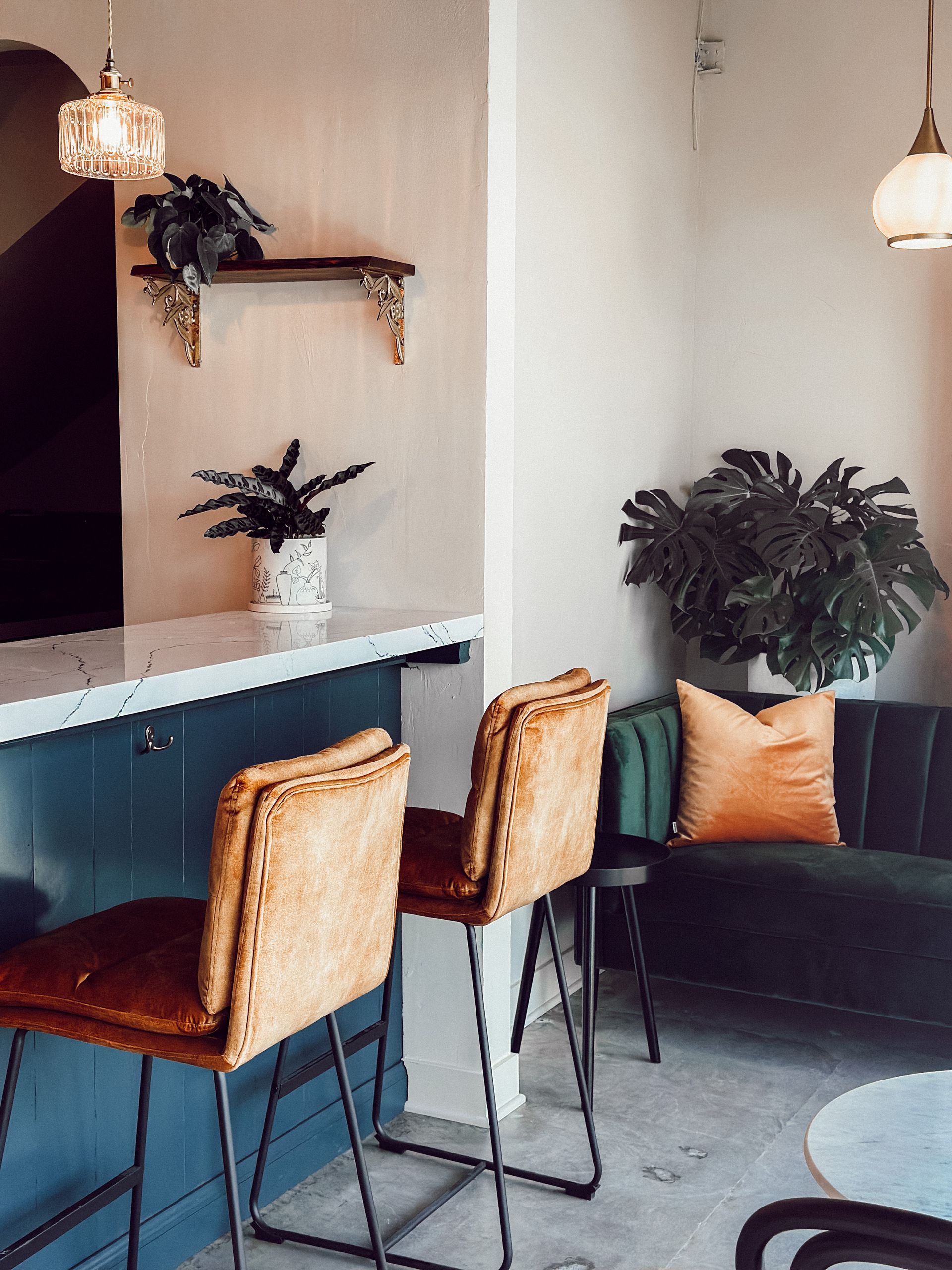 tasting room plants and cozy corner