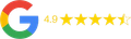 Google logo with 4.9 stars rating.