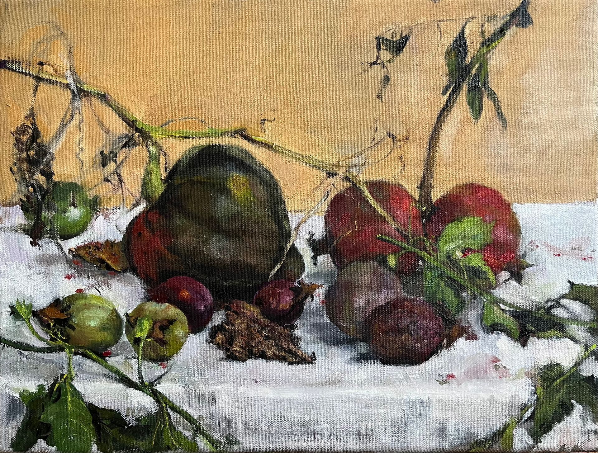 טבע דומם עכשווי, ציור פירות, ציור מקורי, צבעי שמן, סטייל אמפרסיוניסטי, טבע דומם קלאסי, פסיפלורות.
Contemporary still life, fruit painting, original painting, oil paints, impressionistic style, classic still life, passion fruit.